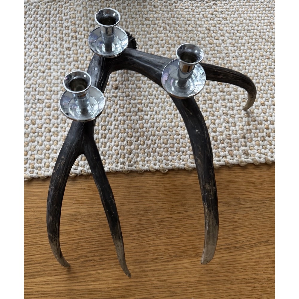 Pottery Barn Faux‎ Antler Candle Holder Candlesticks Candelabra Rustic